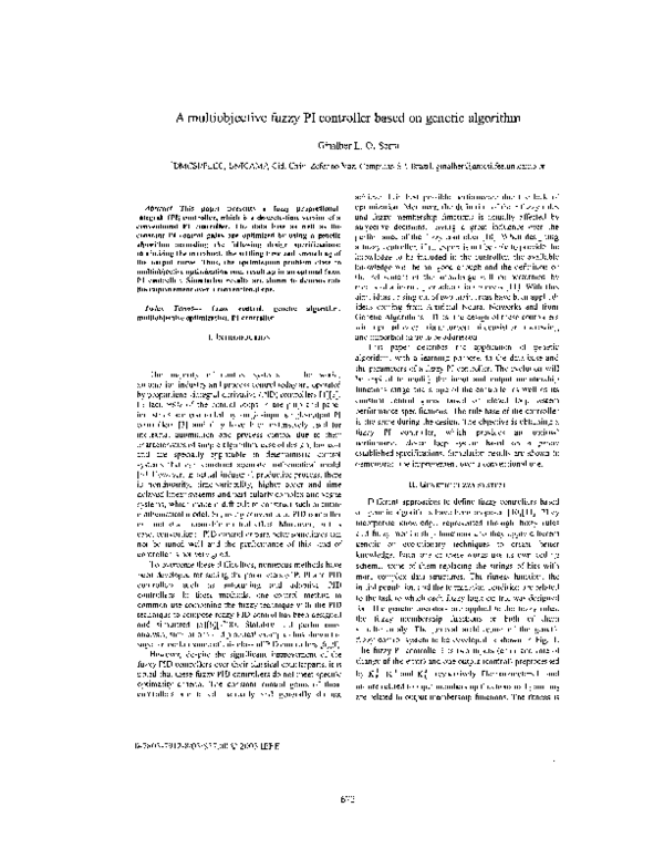 (PDF) A multiobjective fuzzy PI controller based on genetic algorithm