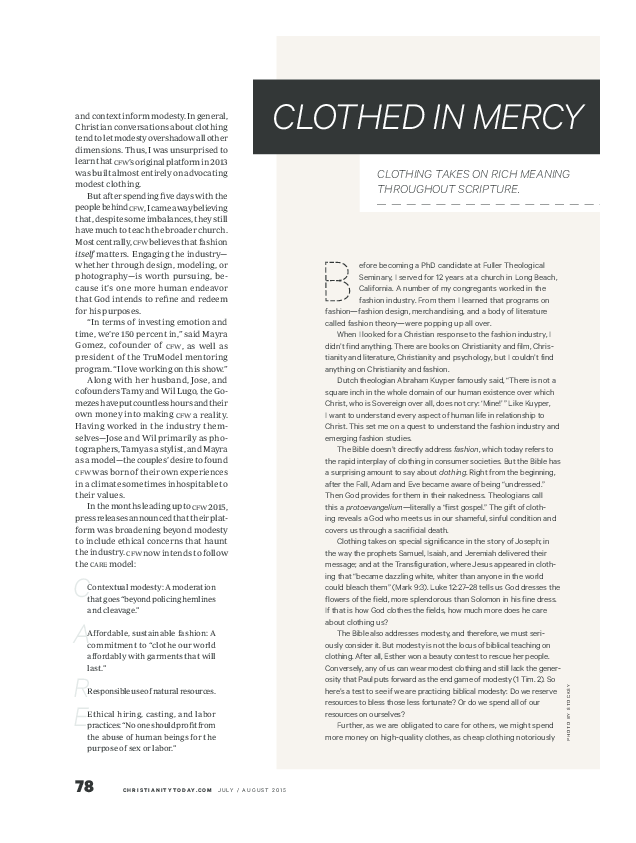 (PDF) Clothed in Mercy Clothing Takes on Rich Meaning Throughout
