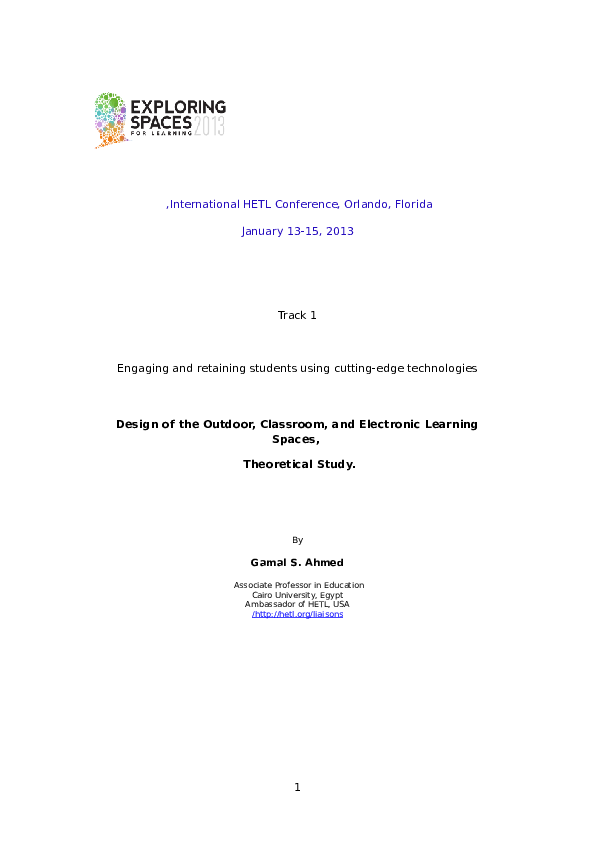 (DOC) Engaging and retaining students using cuttingedge technologies Design of the Outdoor