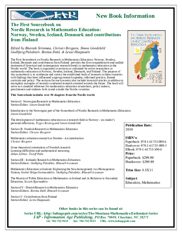 (PDF) The First Sourcebook on Nordic Research in Mathematics Education ...