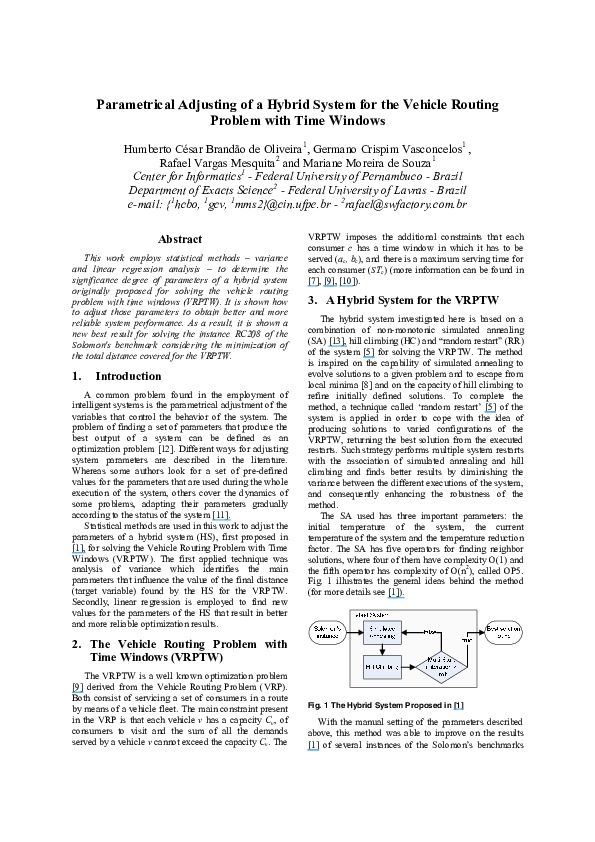 (PDF) Parametrical Adjusting of a Hybrid System for the Vehicle Routing ...