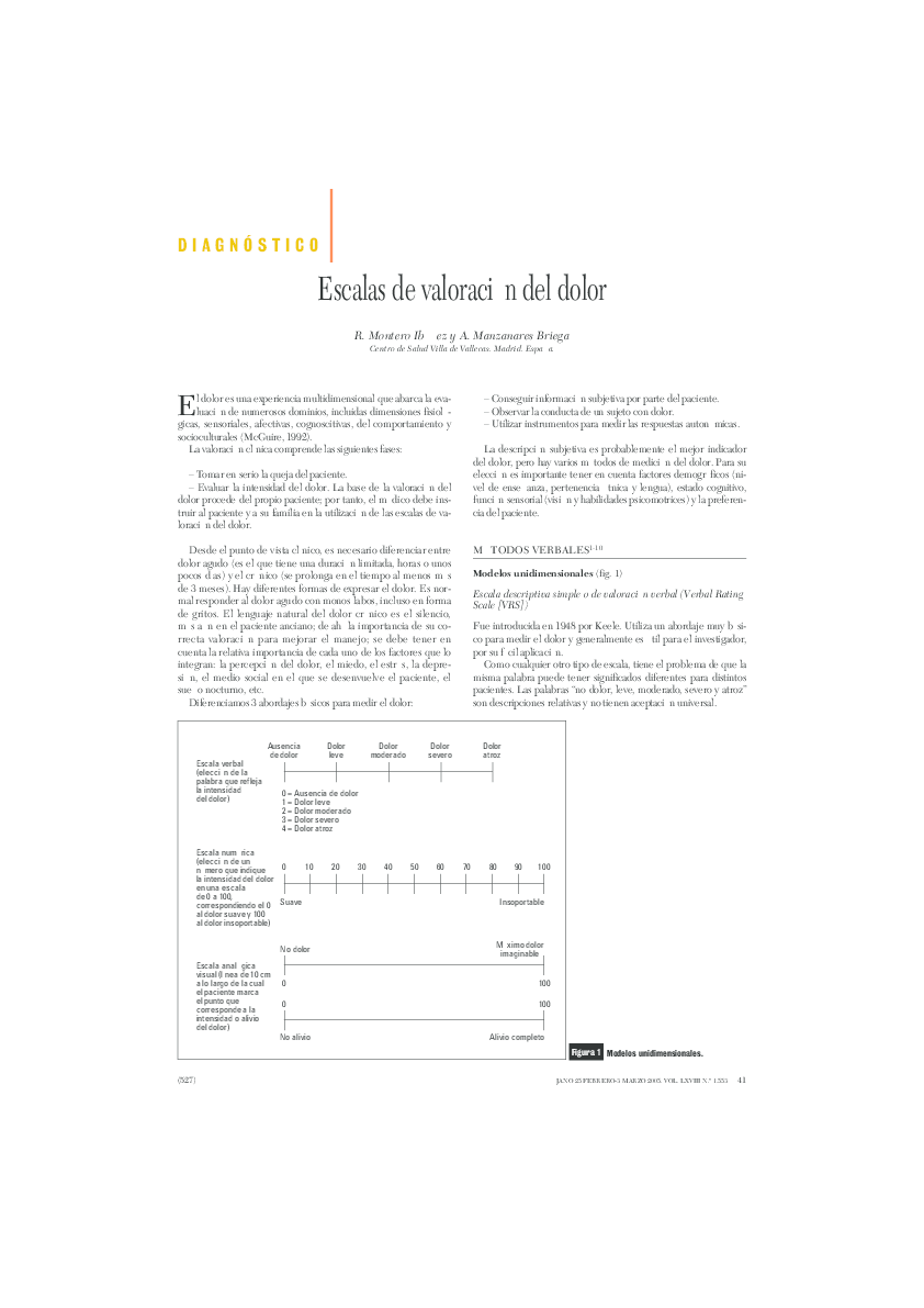 Evaluación de la correspondencia entre las escalas utilizadas en la  medición del dolor crónico, image size:842x1191