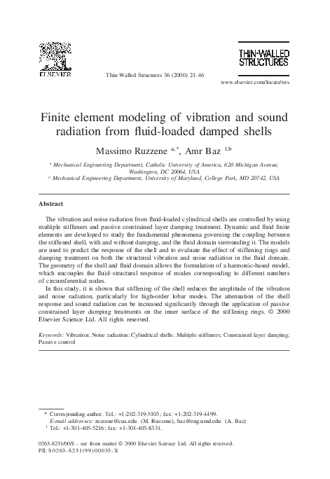 (PDF) Finite element modeling of vibration and sound radiation from ...