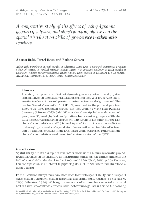 (PDF) A comparative study of the effects of using dynamic geometry ...