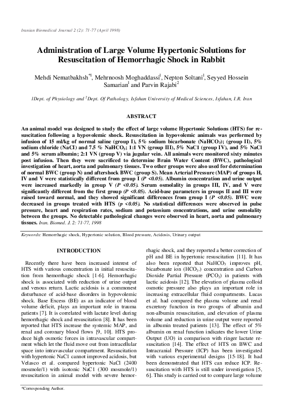 hypertonic solutions