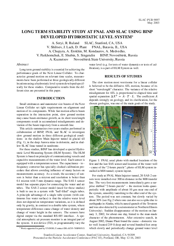  pdf long term stability study at fnal and slac using binp developed