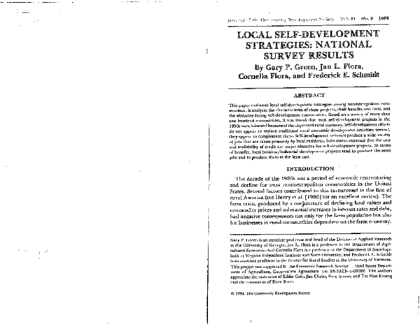 (PDF) Local Self-Development Strategies: National Survey Results