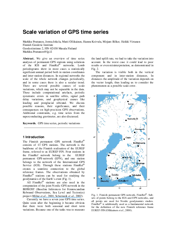(PDF) Scale variation of GPS time series