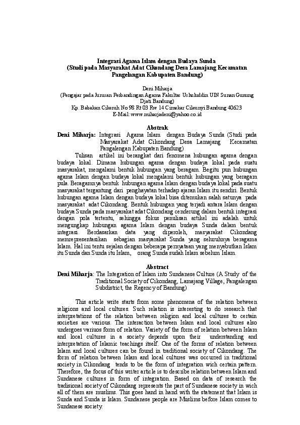 Makalah Bahasa Sunda Kampung Adat Cikondang Kompas Sekolah