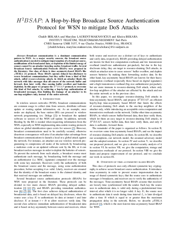 (PDF) H2BSAP: A hop-by-hop Broadcast Source Authentication Protocol for ...