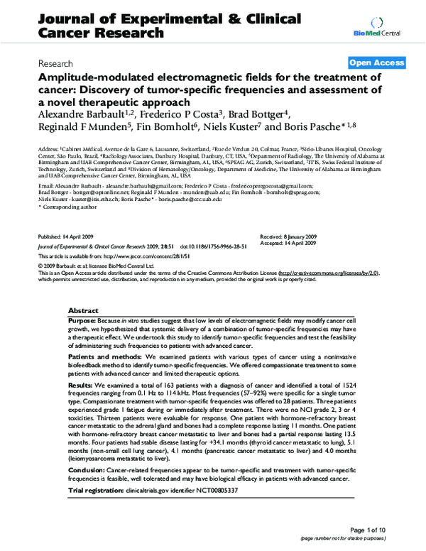 (PDF) Amplitudemodulated fields for the treatment of