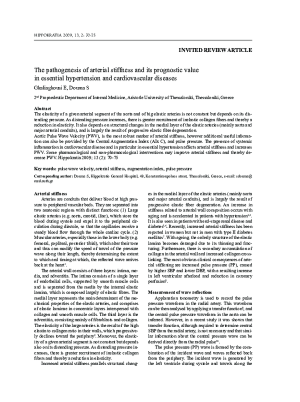 (PDF) The pathogenesis of arterial stiffness and its prognostic value ...