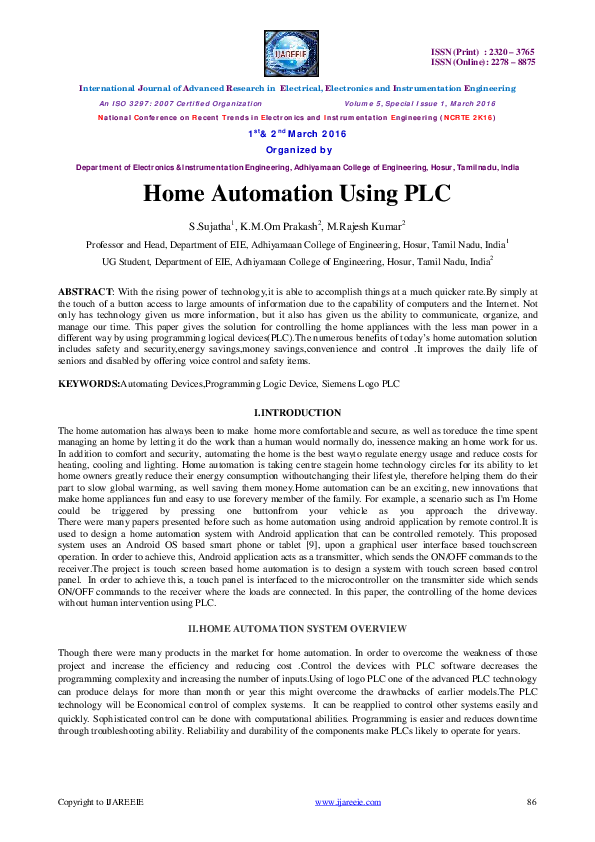 (PDF) Home Automation Using PLC Usman Shah Academia.edu