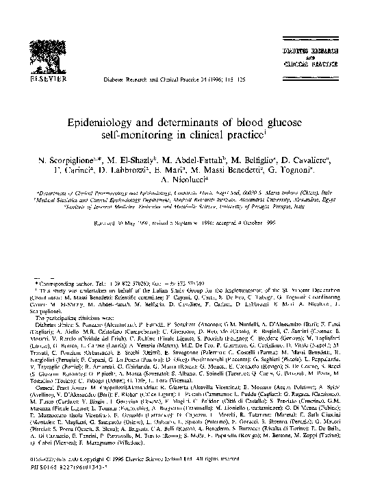 (PDF) Epidemiology and determinants of blood glucose self-monitoring in ...