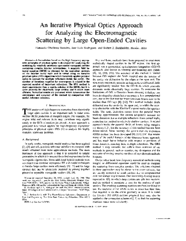 (PDF) An iterative physical optics approach for analyzing the ...