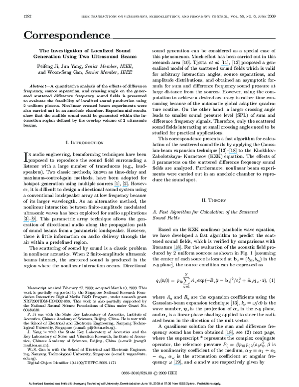 (PDF) The investigation of localized sound generation using two ...