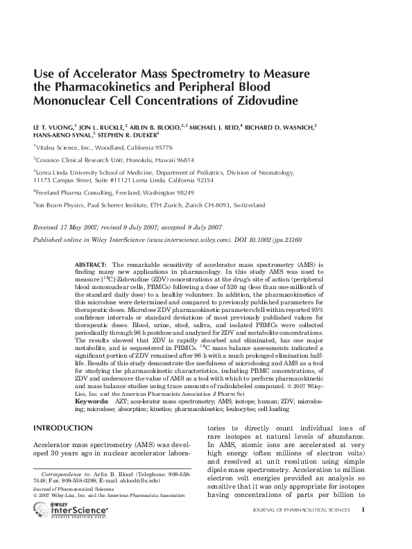 (PDF) Analytical Performance of Accelerator Mass Spectrometry and