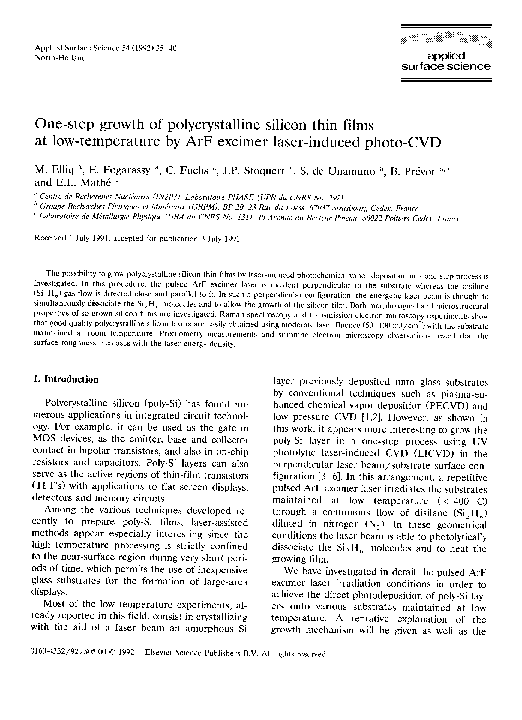 (PDF) One-step growth of polycrystalline silicon thin films at low ...