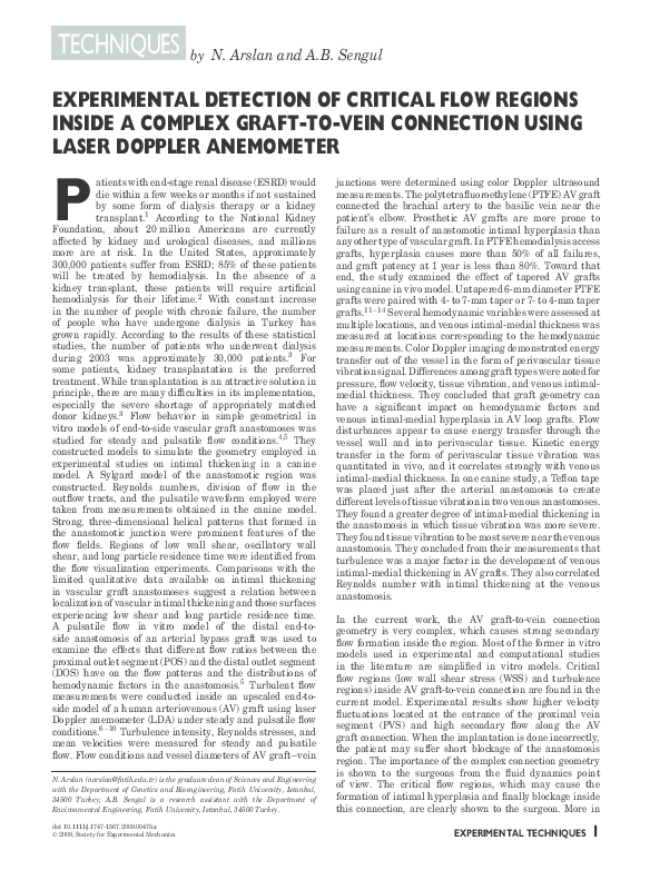 (PDF) EXPERIMENTAL DETECTION OF CRITICAL FLOW REGIONS INSIDE A COMPLEX