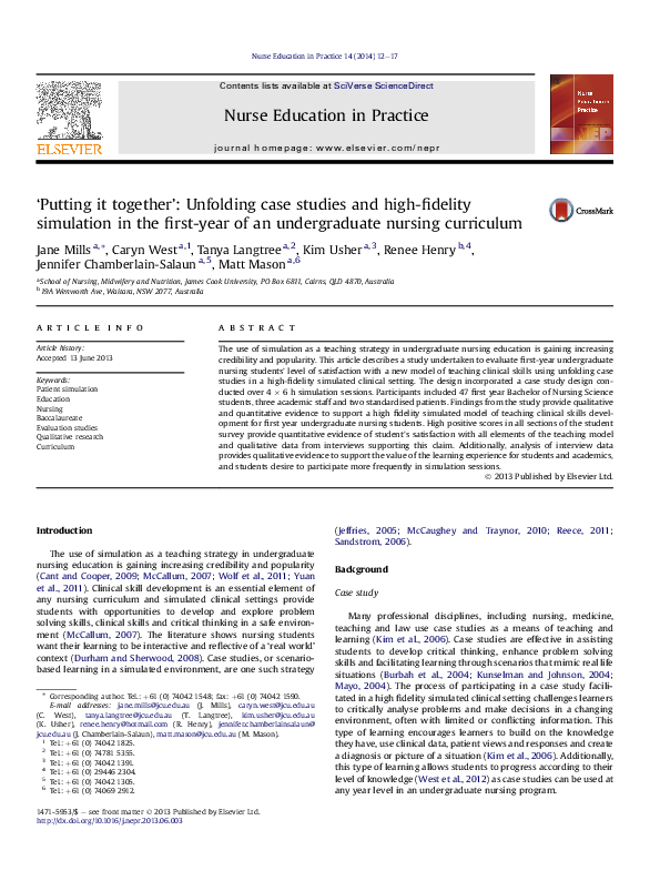 (PDF) ‘Putting it together’: Unfolding case studies and high-fidelity ...