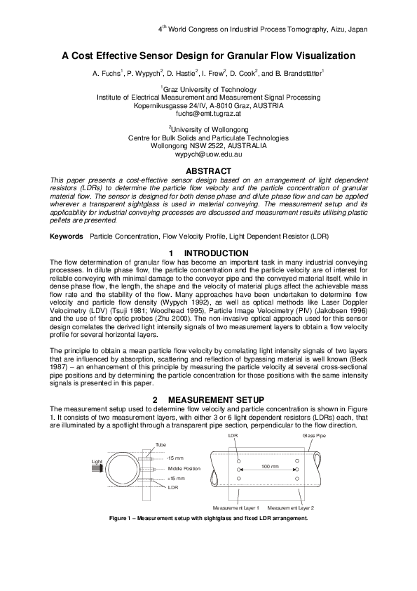 (PDF) Cost Effective Sensor Design for Granular Flow Visualization