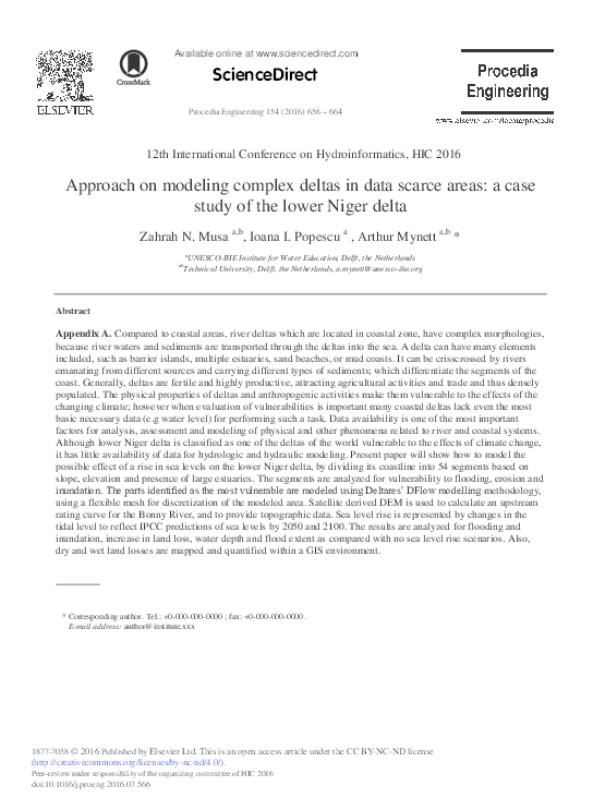 (PDF) Approach on modelling complex deltas in data scarce areas: a case ...