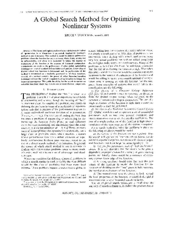 (PDF) A global search method for optimizing nonlinear systems