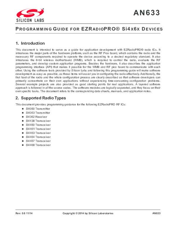 (PDF) EZRadio Programming guide AN | Yaya I - Academia.edu