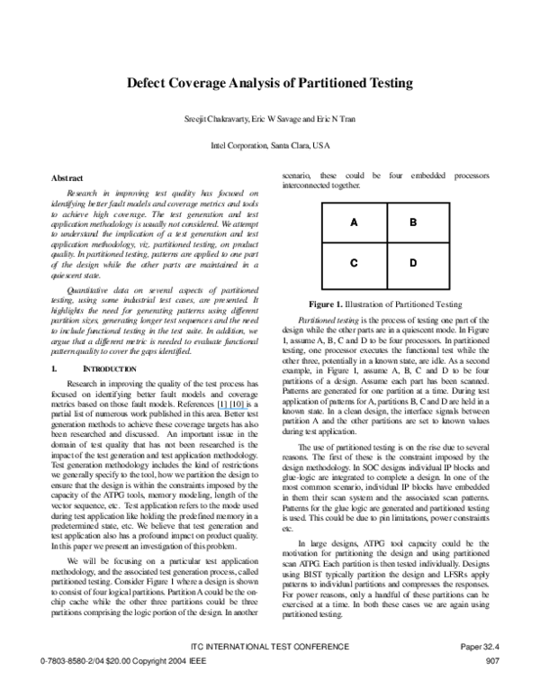 (PDF) Defect coverage analysis of partitioned testing