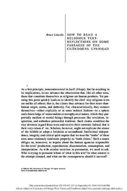 (PDF) How to Read a Religious Text