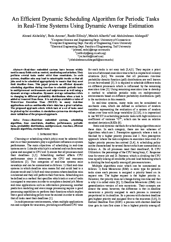 (PDF) An Efficient Dynamic Scheduling Algorithm for Periodic Tasks in ...