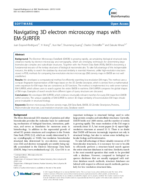 (PDF) Navigating 3D electron microscopy maps with EM-SURFER