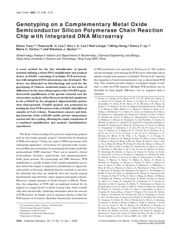 (PDF) Genotyping on a Complementary Metal Oxide Semiconductor Silicon ...