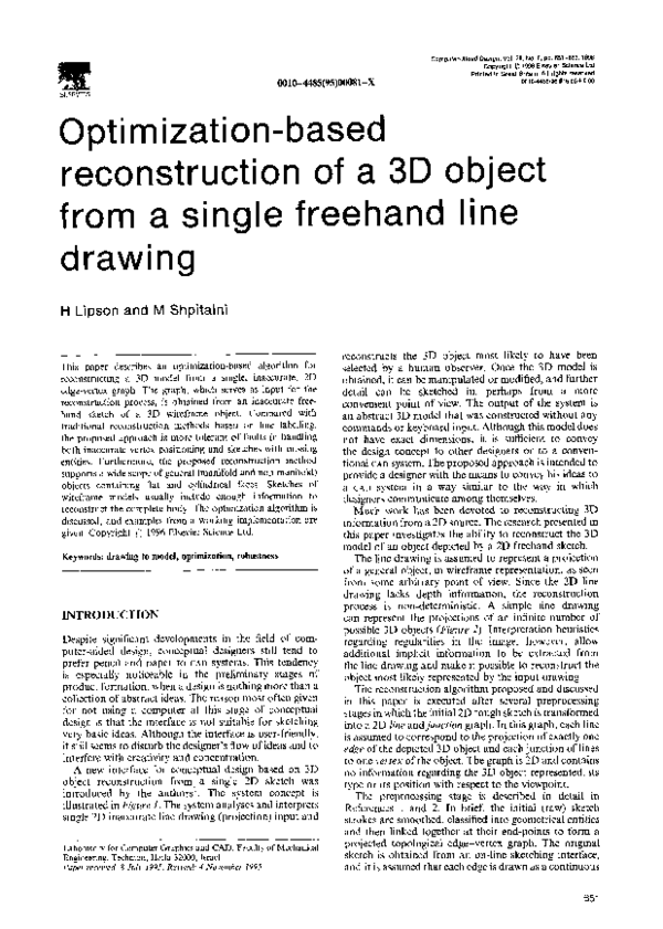 (PDF) Optimization-based reconstruction of a 3D object from a single ...