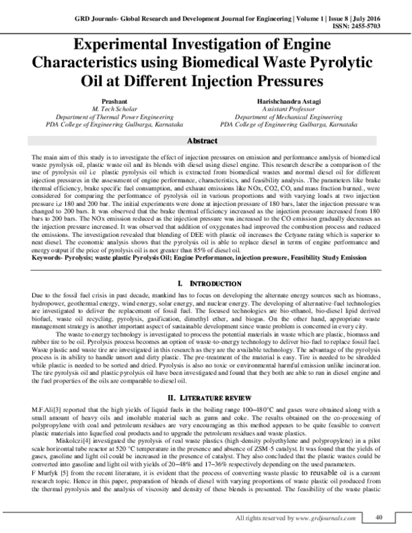 (PDF) Experimental Investigation of Engine Characteristics using ...