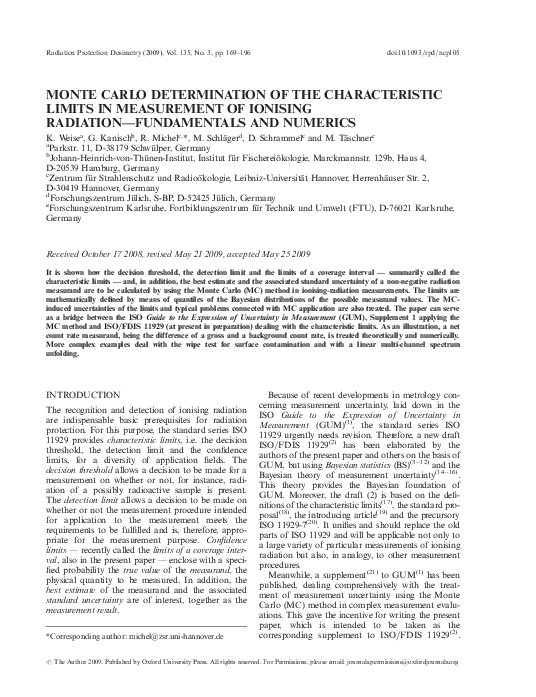 (PDF) Monte Carlo determination of the characteristic limits in ...