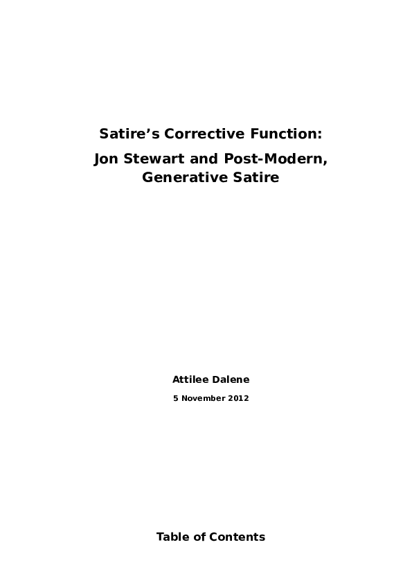 (DOC) Satire's Corrective Function Attilee Dalene Academia.edu