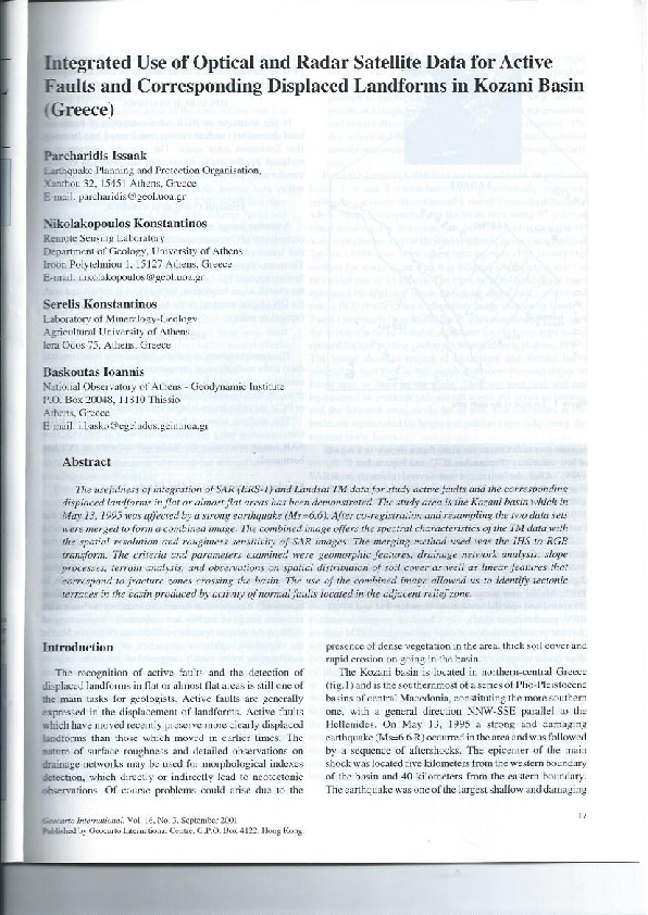 (PDF) Integrated Use of Optical and Radar Satellite Data for Active ...