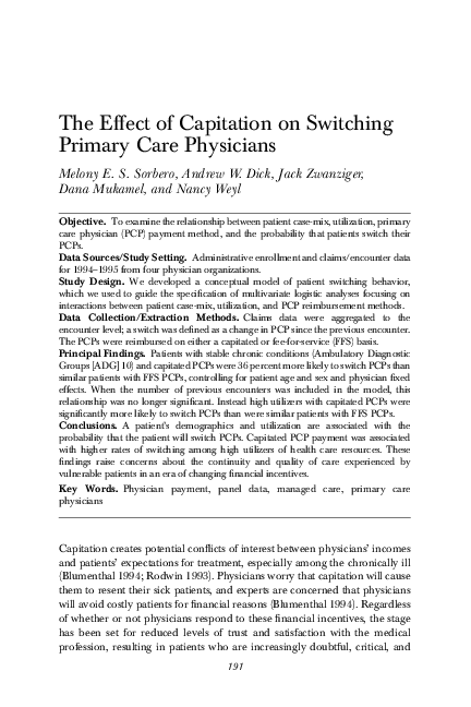 Capitation research paper image