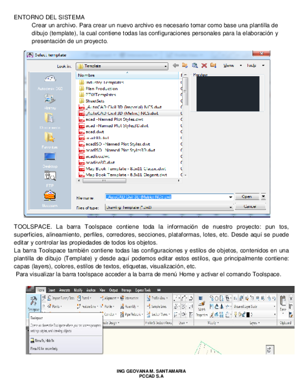 (PDF) Manual Curso Civil 3d