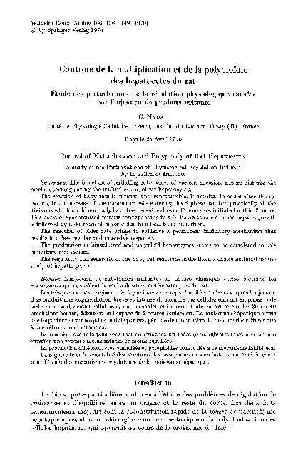 (PDF) Controle de la multiplication et de la polyploïdie des ...