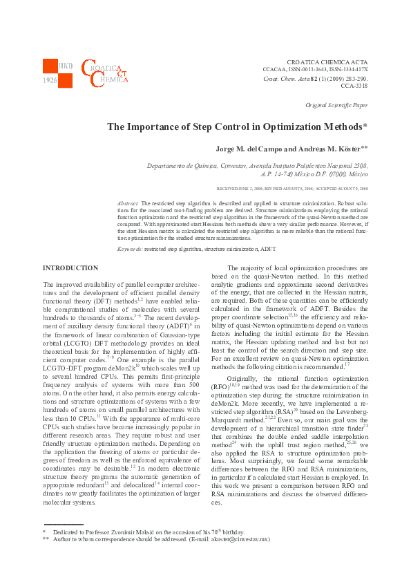 (PDF) The Importance of Step Control in Optimization Methods