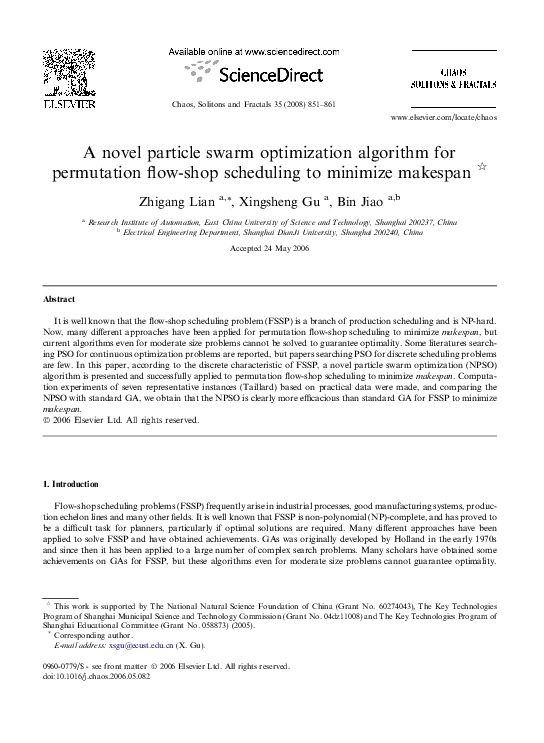 (PDF) A novel particle swarm optimization algorithm for permutation ...