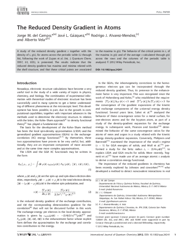 (PDF) The Reduced Density Gradient in Atoms