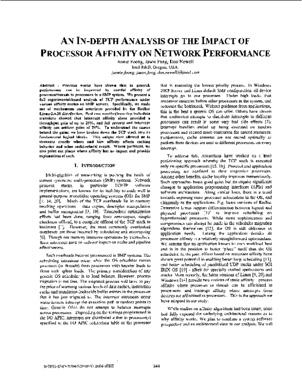 (PDF) An indepth analysis of the impact of processor affinity on