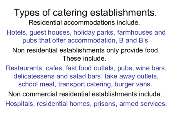 (PPT) Types of catering establishments
