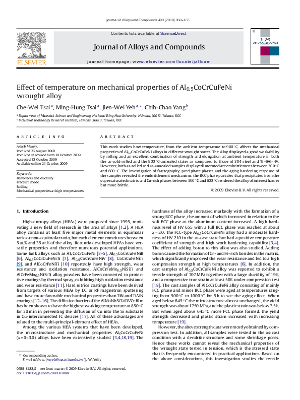 (PDF) Effect of temperature on the mechanical properties of ...