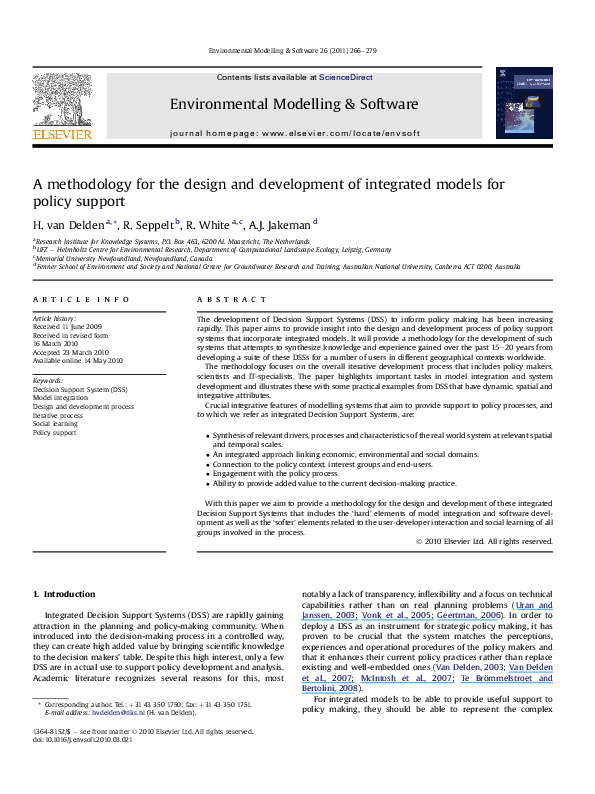 (PDF) A methodology for the design and development of integrated models ...