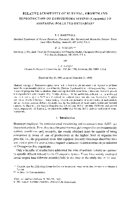(PDF) Relative sensitivity of survival, growth and reproduction of ...