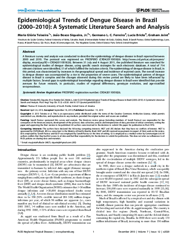 (PDF) Epidemiological Trends of Dengue Disease in Brazil (2000–2010): A ...